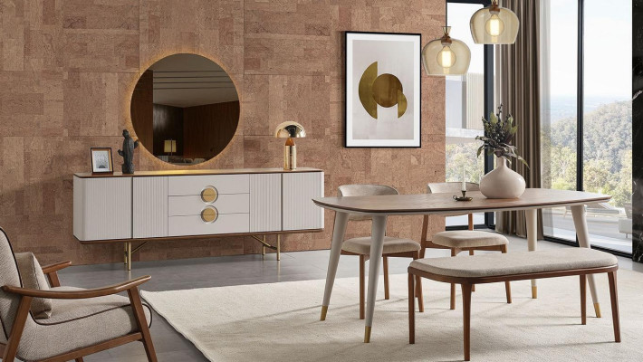 Perfect dining room set from dining table 4x chairs mirror stool 8 pieces.