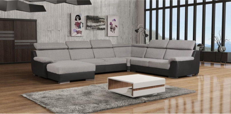Corner sofa U-shape Upholstery Sofas Relax Couch Textile Seat Furniture Living landscape Luxury