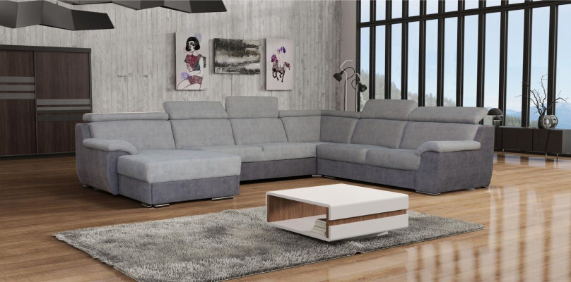 Corner sofa U-shape Upholstery Sofas Relax Couch Textile Seat Furniture Living landscape Luxury