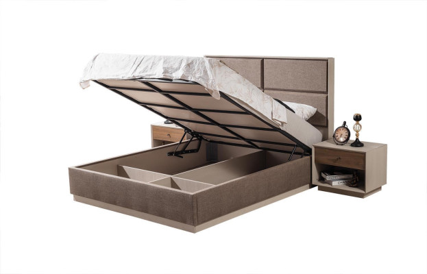 Bedroom Set Luxury Bed and Bedside table Wardrobe 3-piece Furniture