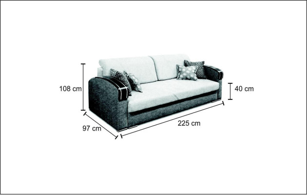 Luxury Design Sofa 3 Seater Furniture Upholstery Gray Textile Wood Furniture Sofa bed new