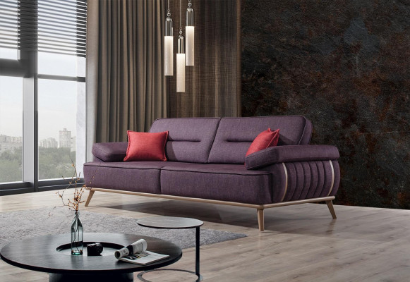 Luxurious 3-Seater Sofa Purple Color Modern Furniture in Living room Novelty