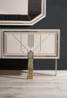 Modern living room set consists of luxury TV cabinet lowboard and TV frame 2 pieces
