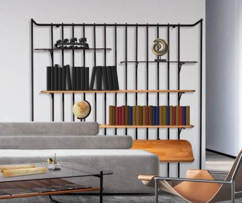 Stylish Shelf for Books Brown Color Modern Furniture for Living room