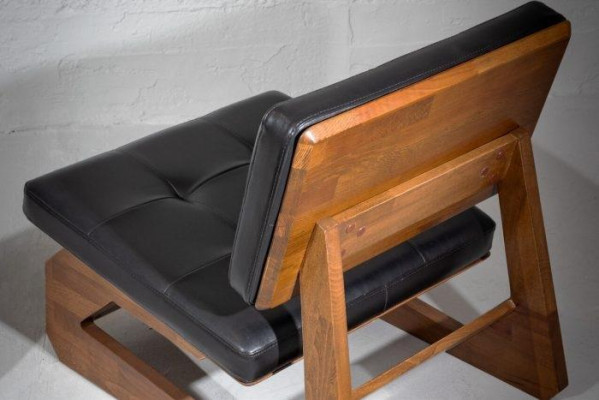 Armchair Modern Wood Design Living room Furniture Black Color Luxury Style