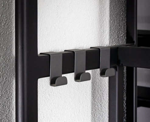 Luxurious hallway mirror with hooks black color perfect modern novelty