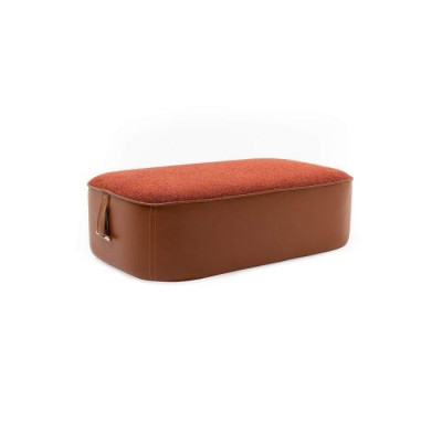 Perfect Stylish Orange Color Soft Stool Imitation leather Furniture in Living room