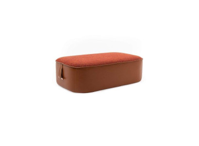 Perfect Stylish Orange Color Soft Stool Imitation leather Furniture in Living room