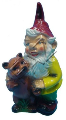 Design Dwarf with Teddy Bear Figure Garden Statue Sculpture Figures Sculptures new