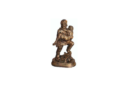 Sculpture Fireman Saves Child Hero Figure Statue Copper Imitation 25cm Decoration