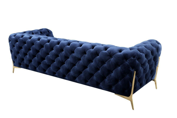 Sofa Chesterfield Couch Upholstery XXL Suite Textile 3+3 designer Couches Blue