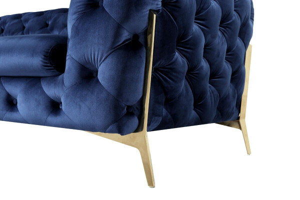 Sofa Chesterfield Couch Upholstery XXL Suite Textile 3+3 designer Couches Blue