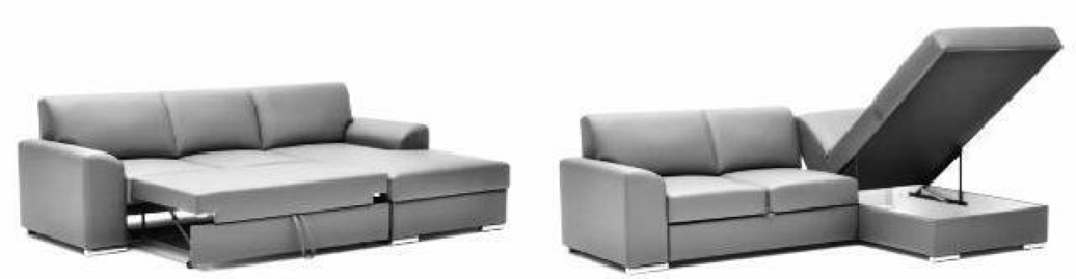 Innovation in the living room corner sofas with fabric upholstery and extendable sleeping function