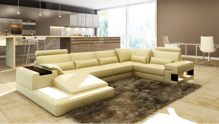 Modern Designer Corner sofa U-shape Living landscape Couch Sofas Upholstery
