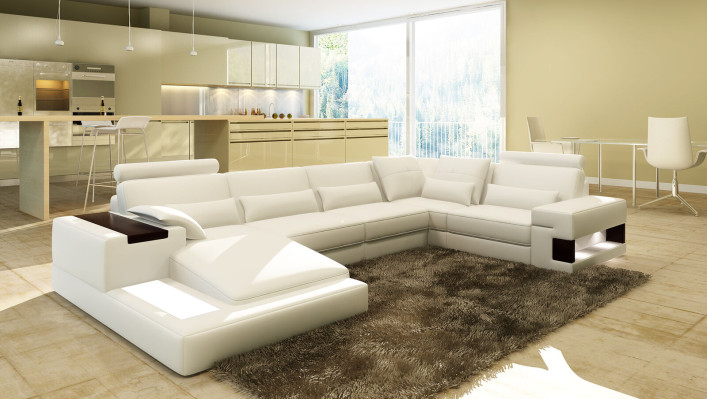 Modern Designer Corner sofa U-shape Living landscape Couch Sofas Upholstery