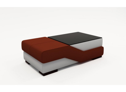 Designer Glass Table Table Upholstery Modern Living room Leather Couch Sofa