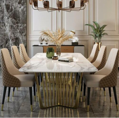 Luxury Tables Dining room Table Metal Dining room table Modern Furniture Gold stainless steel