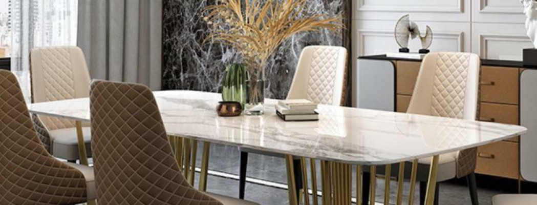 Luxury Tables Dining room Table Metal Dining room table Modern Furniture Gold stainless steel