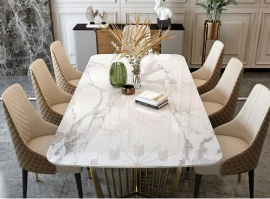 Luxury Tables Dining room Table Metal Dining room table Modern Furniture Gold stainless steel