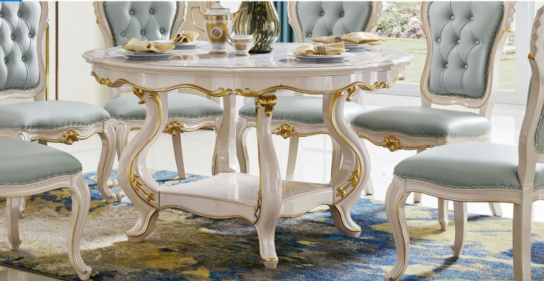 Round Dining table Round Living room table Table Design Solid wood Dining room 135cm