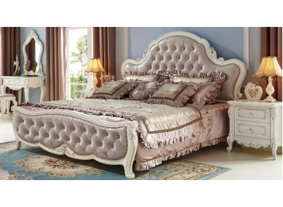 Classic s Chesterfield bedroom set from Wood with leather elements