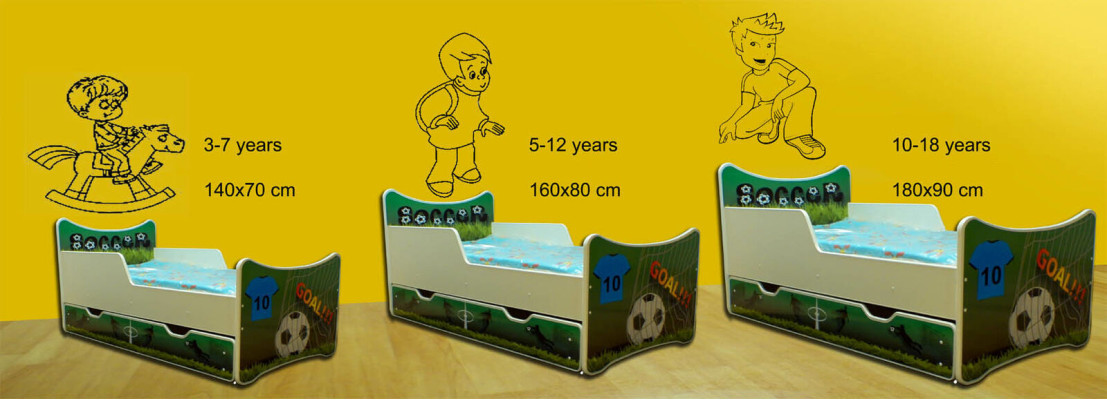 Childrens bed youth bed Bed Beds with drawer VMotive 140x70 - 160x90 - 180x90