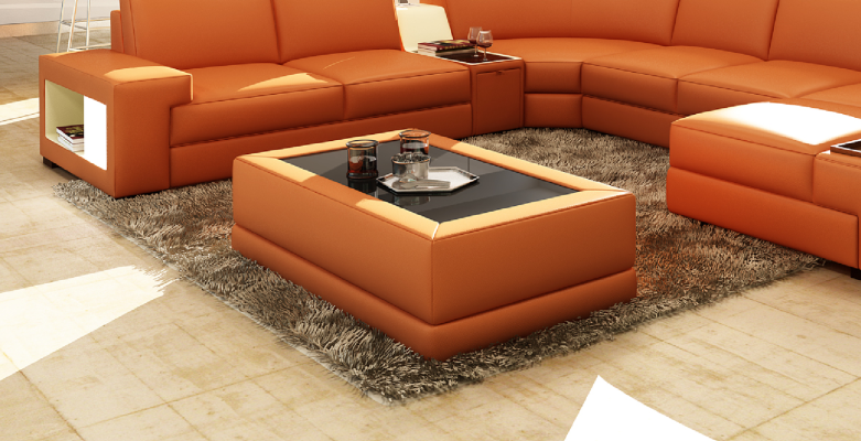Luxury Coffee tables Polser Leather Designer Living room Side table Tables