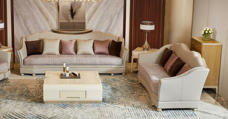 Luxury Living room Furniture Design Seat cushion Sofa set Couch Solid wood