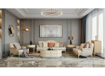 Suite 3 2 1 Seater Coffee table 2x Side tables Living landscape Sofa Couch 6 pieces