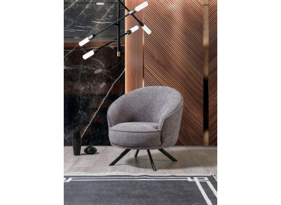 Armchair Luxury Single Seater Couch Textile Sofa Upholstery Furniture Gray Couches Fabric Textile