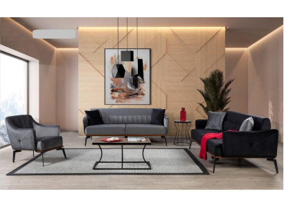 Luxury Sofa set Couch Sets 3+3+1 Upholstery Furniture 3pcs. Fabric Textile Furniture