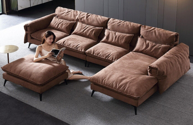 Luxury modern sofa corner set L-shape upholstery Living room Living landscape