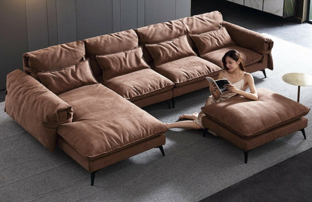Luxury modern sofa corner set L-shape upholstery Living room Living landscape