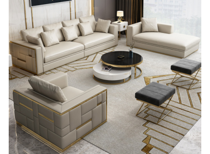 Design Luxury Sofa set Leather Sofa Upholstery Couch Design Furniture Set