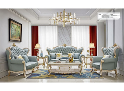 Chesterfield Classic Sofa set 3 2 1 Seater Sofa Upholstery Leather Solid wood
