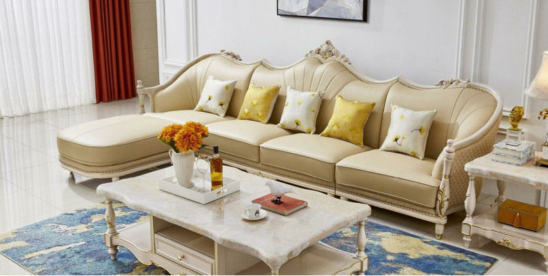 Corner sofa Sofa Couch Upholstery Living landscape Sofas Suite L-shape Solid wood