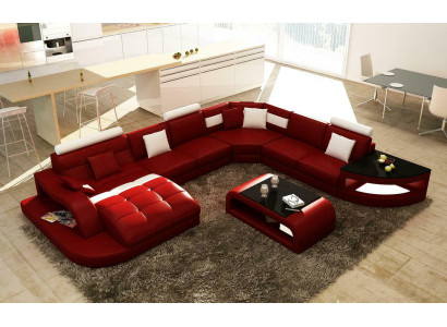 Luxury designer corner sofa leather sofa couch upholstery living landscape leather