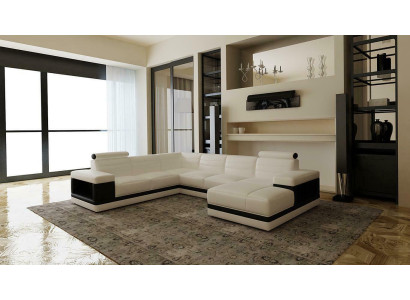 Leather sofa Couch Living landscape Corner sofa U-shape Design Modern Sofa
