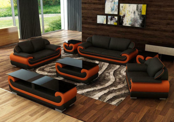 Sofa set Classic Upholstery Seat Leather Suite Complete Set 3+2+1 Seater