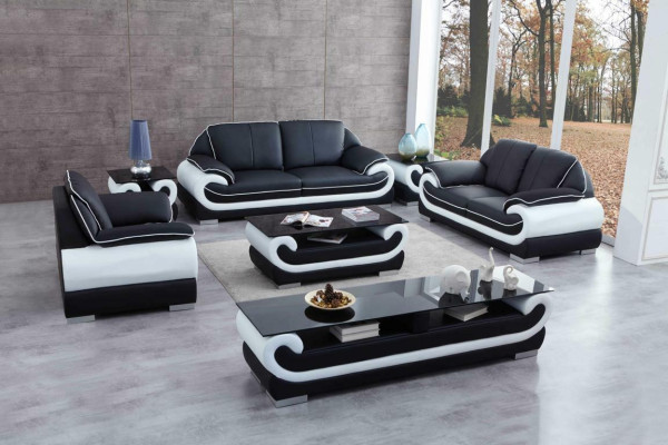 Sofa set Classic Upholstery Seat Leather Suite Complete Set 3+2+1 Seater