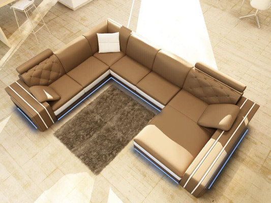 XXL Big Living room Sofa Corner sofa Corner Couch Seat Suite Leather Sofas