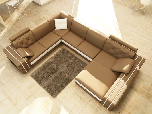 XXL Big Living room Sofa Corner sofa Corner Couch Seat Suite Leather Sofas