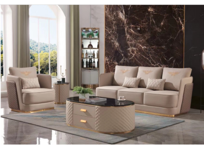 Complete Set Sofa 3+1er + Coffee table Side table Designer Living landscape