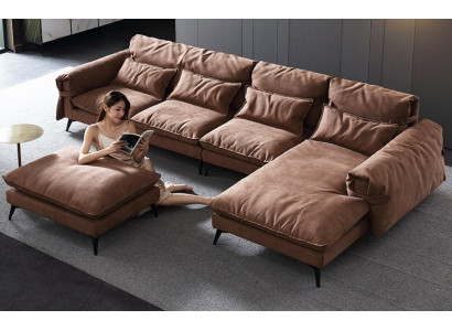 Living landscape L-shape Modern Brown Design Sofas Corner sofa upholstery