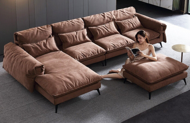 Living landscape L-shape Modern Brown Design Sofas Corner sofa upholstery