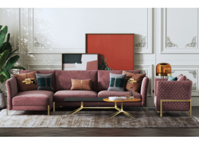 Living landscape Corner sofa L-shape Armchair Set Suite Modern Sofa Textile