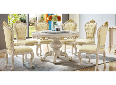 Luxury Dining table Round Table Dining room Round Living room Wood Design Tables 130cm