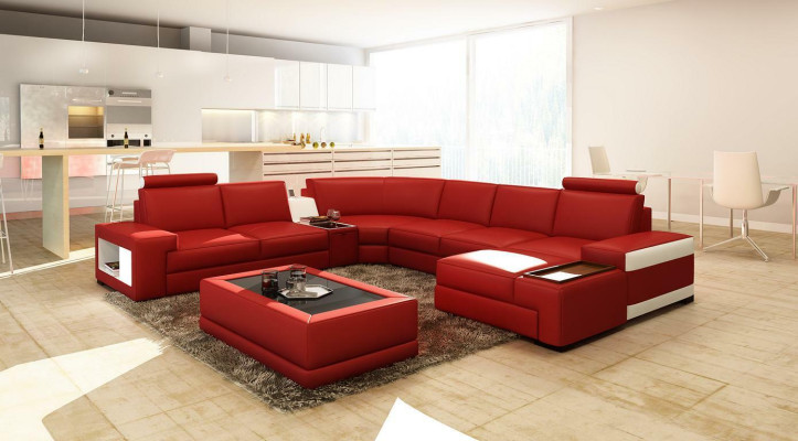 Leather Sofa Couch Living landscape U-shape Design Modern Sofa 5103 Sofas
