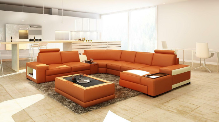 Leather Sofa Couch Living landscape U-shape Design Modern Sofa 5103 Sofas