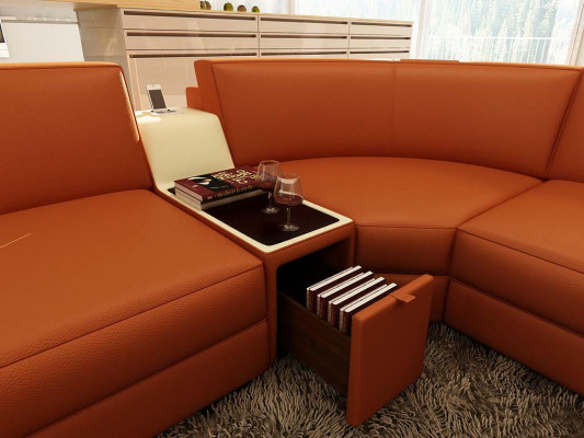 Leather Sofa Couch Living landscape U-shape Design Modern Sofa 5103 Sofas